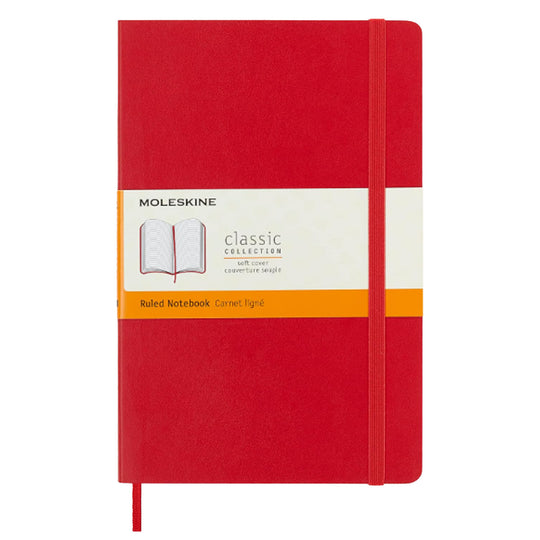 Moleskine Classic Soft Cover Red Notebook - A5, Ruled