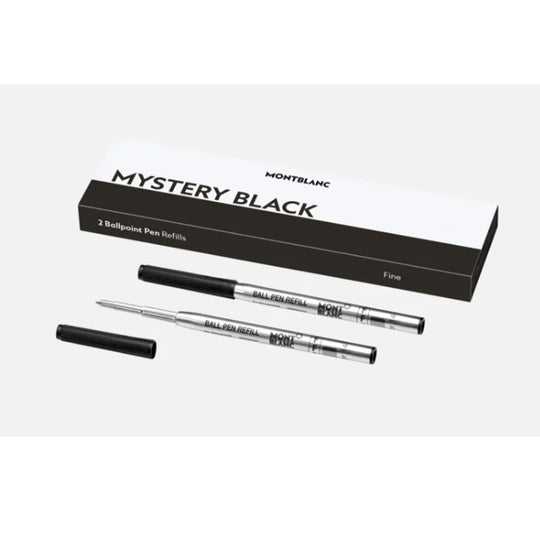 Montblanc 128210 Ball Pen Refill - Mystery Black - Fine - Pack of 2