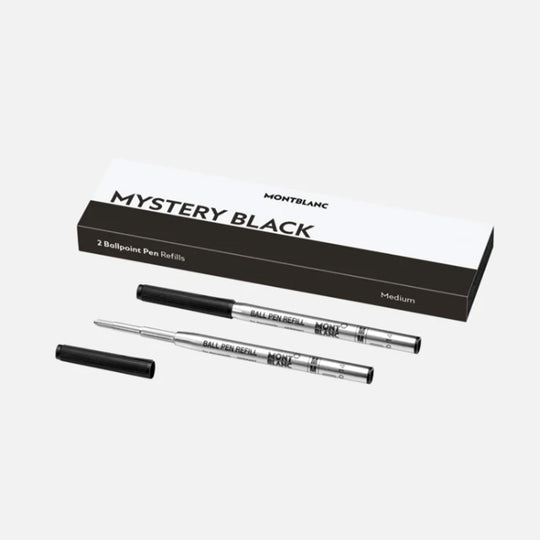 Montblanc 128211 Ball Pen Refill - Mystery Black - Medium - Pack of 2