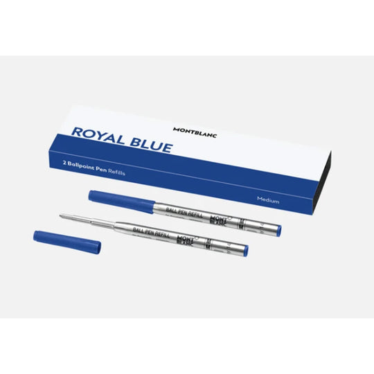 Montblanc 128214 Ball Pen Refill - Royal Blue - Medium - Pack of 2