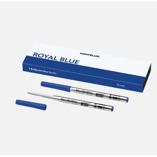 Montblanc 128215 Ball Pen Refill - Royal Blue - Broad - Pack of 2