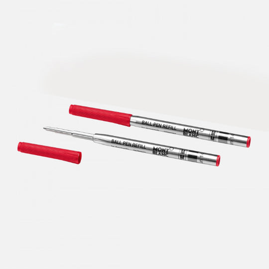 Montblanc 128216 Ball Pen Refill - Modena Red - Medium - Pack of 2