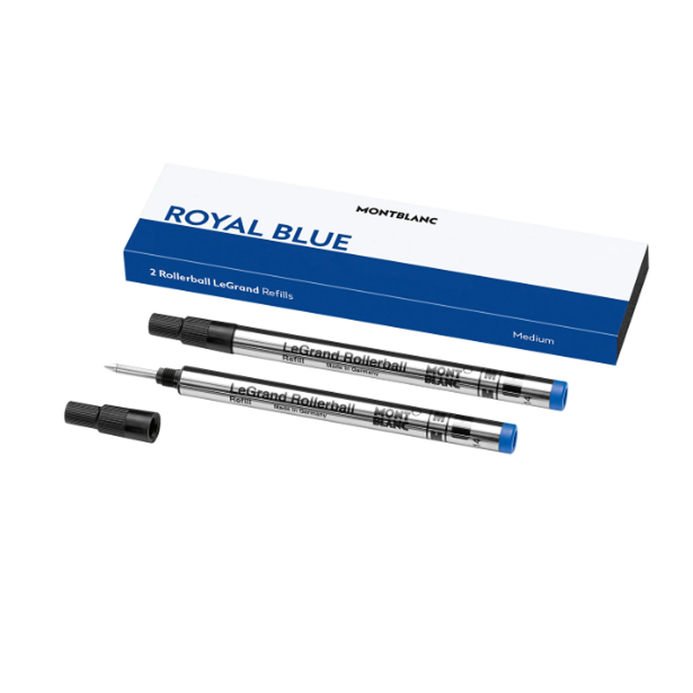 Montblanc 128228 Legrand Roller Ball Pen Refill - Royal Blue - Medium - Pack of 2
