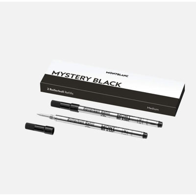 Montblanc 128231 Roller Ball Pen Refill - Mystery Black - Medium - Pack of 2 1