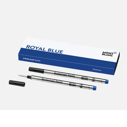 Montblanc 128233 Roller Ball Pen Refill - Royal Blue - Medium - Pack of 2