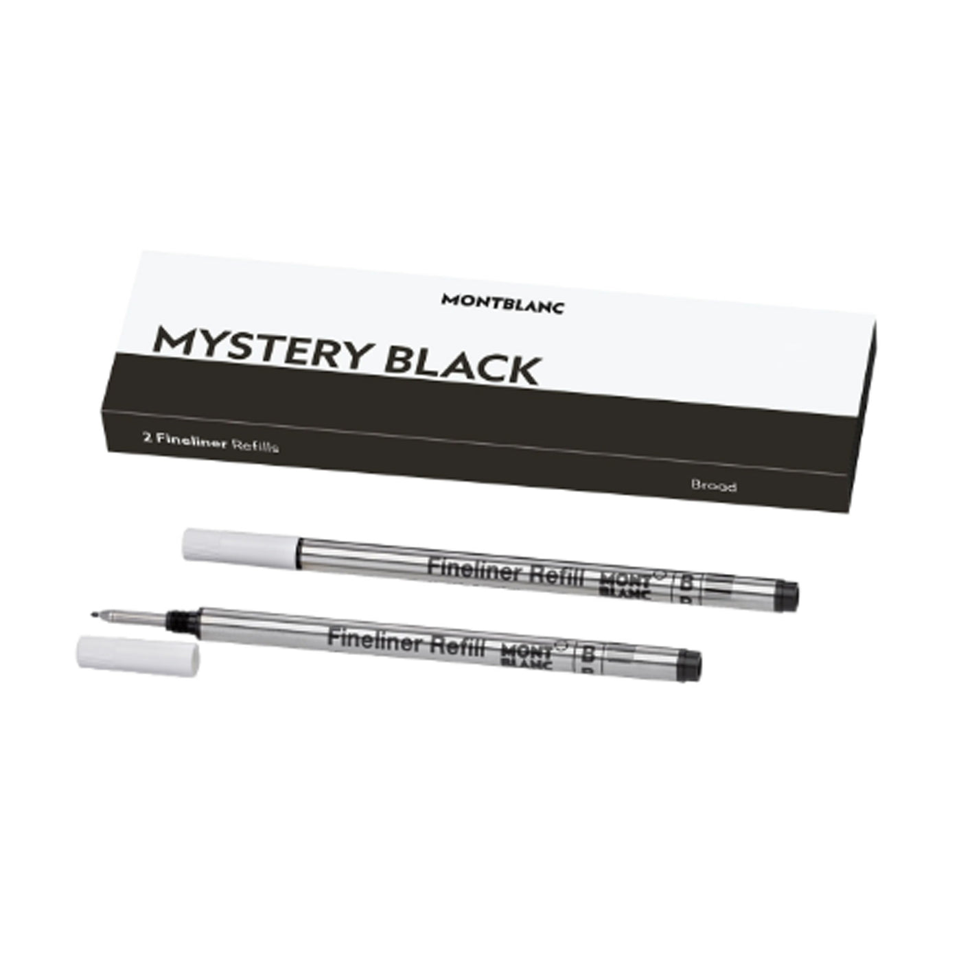 Montblanc 128247 Fineliner Refill - Mystery Black - Broad - Pack of 2