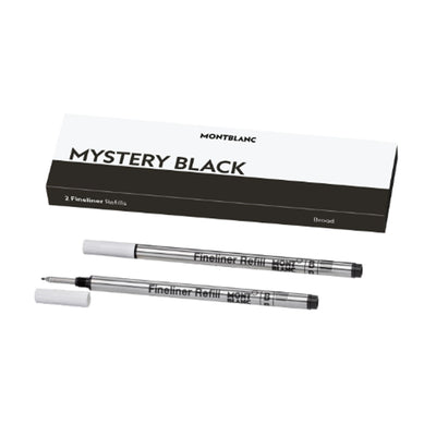 Montblanc 128247 Fineliner Refill - Mystery Black - Broad - Pack of 2