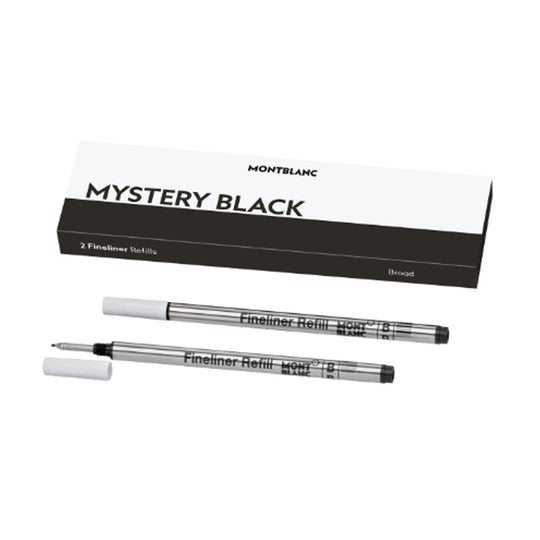 Montblanc 128247 Fineliner Refill - Mystery Black - Broad - Pack of 2