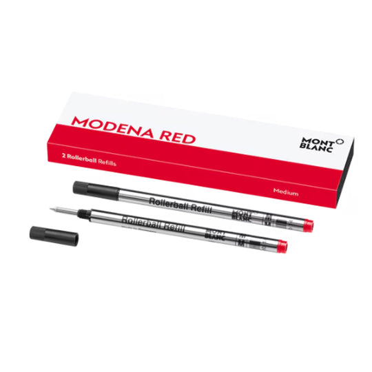 Montblanc Roller Ball Pen Refill - Modena Red - Medium - Pack of 2