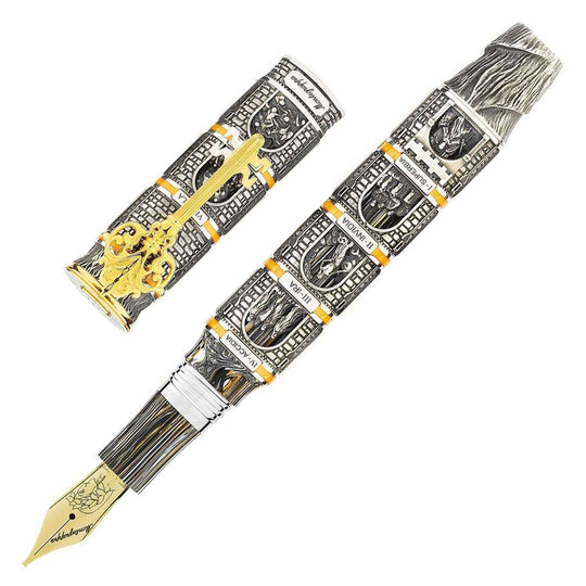 Montegrappa Dante Alighieri Purgatorio Limited Edition Fountain Pen, Sterling Silver - 18K Gold Nib