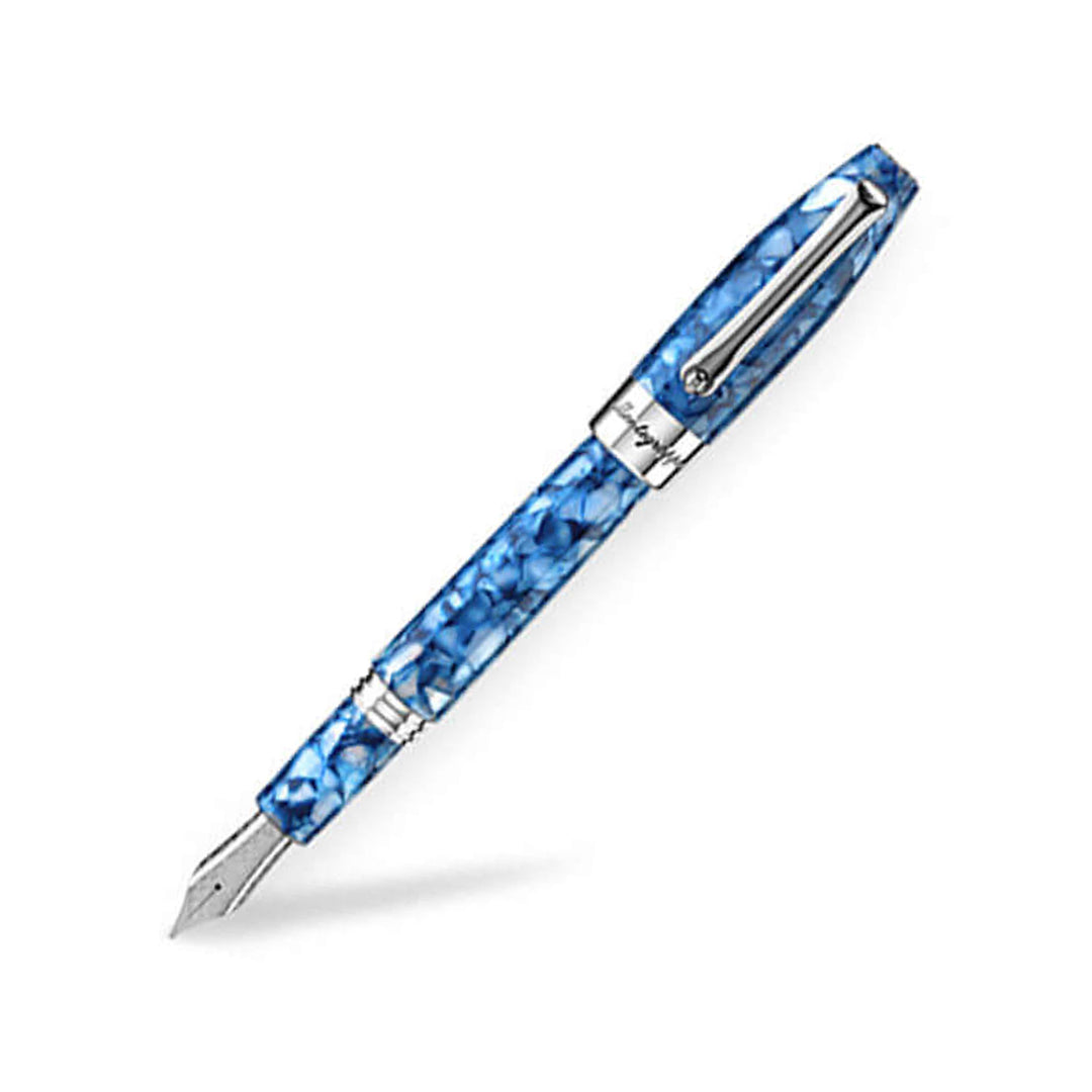 Montegrappa Fortuna Mosaico Marrakech Fountain Pen, Blue Steel