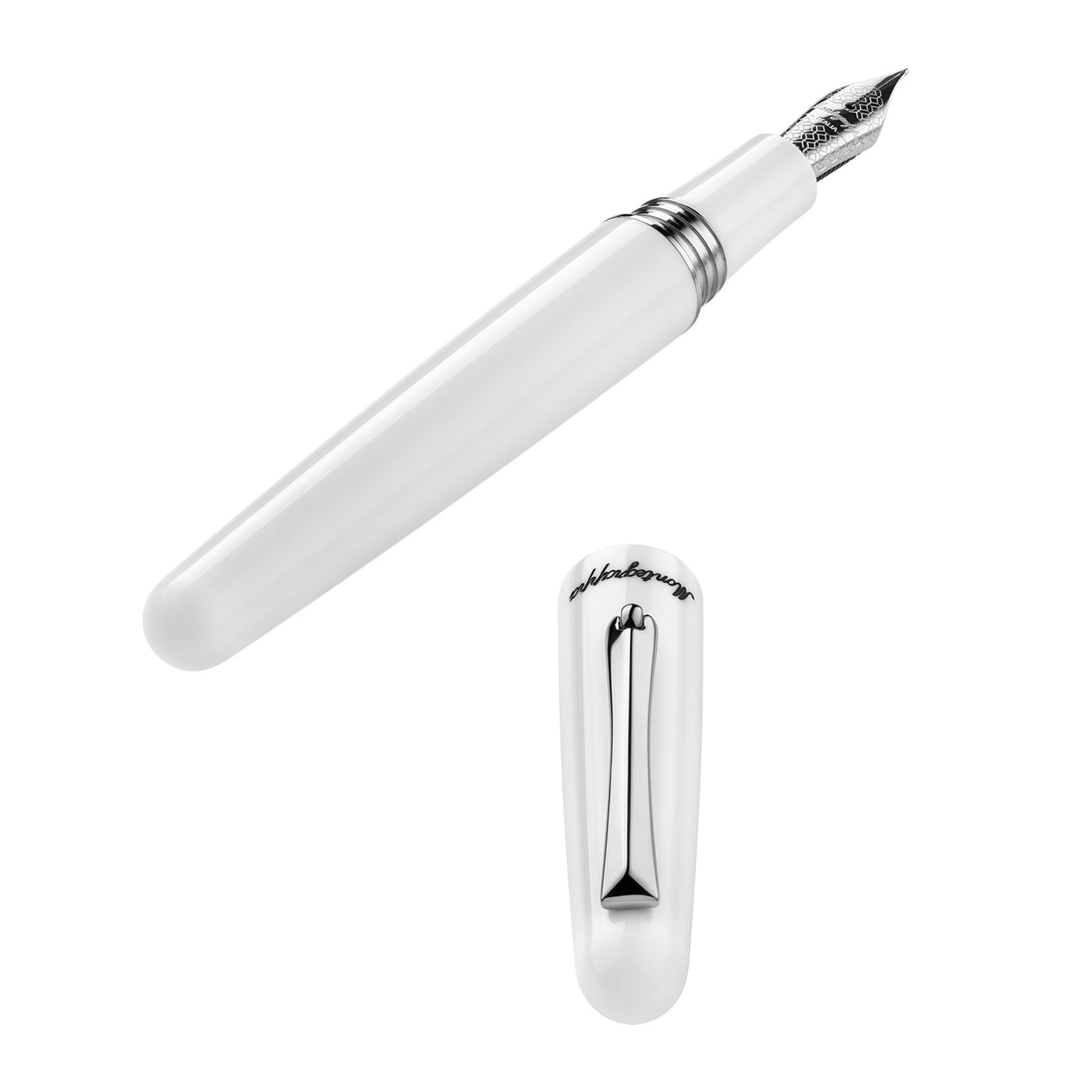 Montegrappa Elmo 01 Fountain Pen - White Frost CT 3