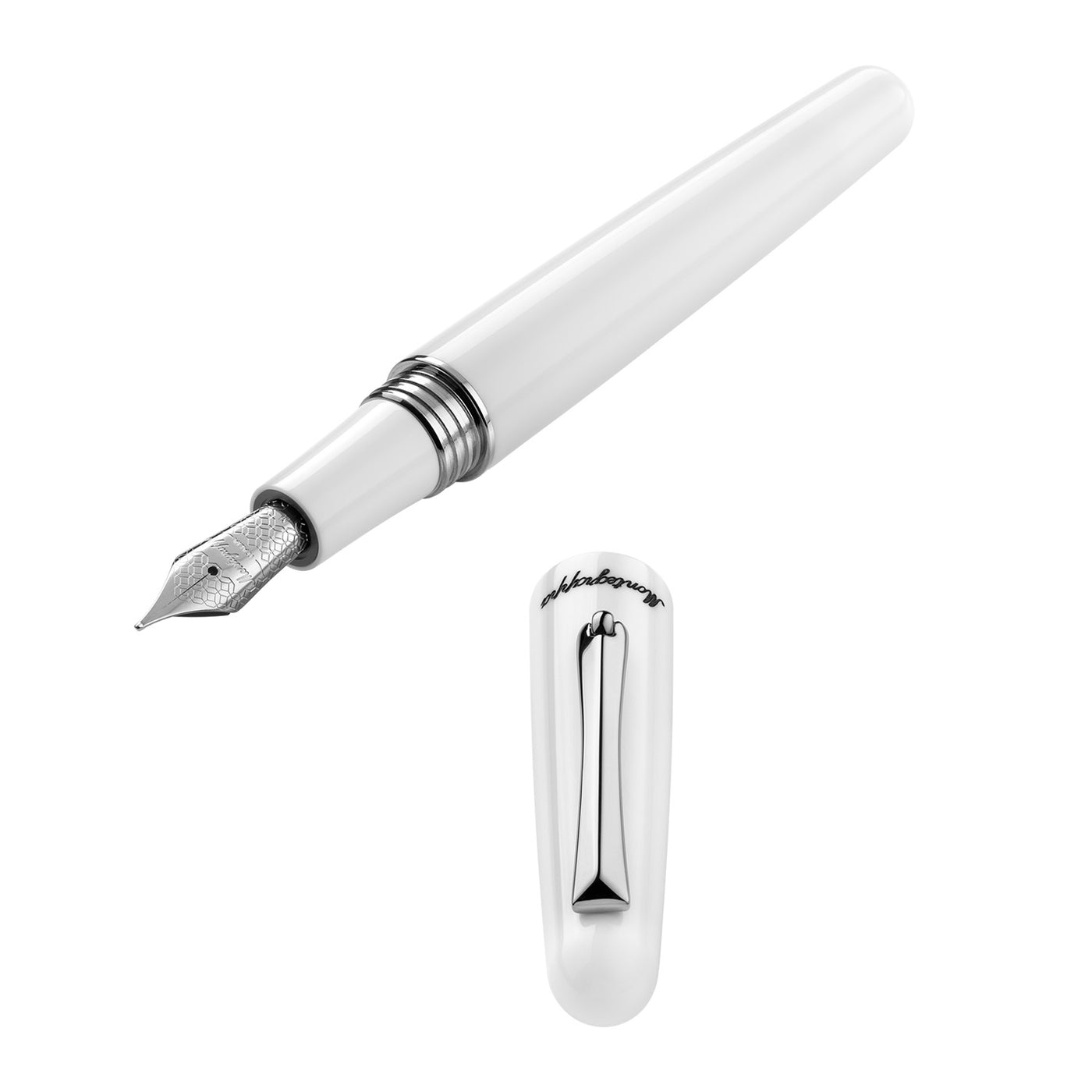 Montegrappa Elmo 01 Fountain Pen - White Frost CT 4