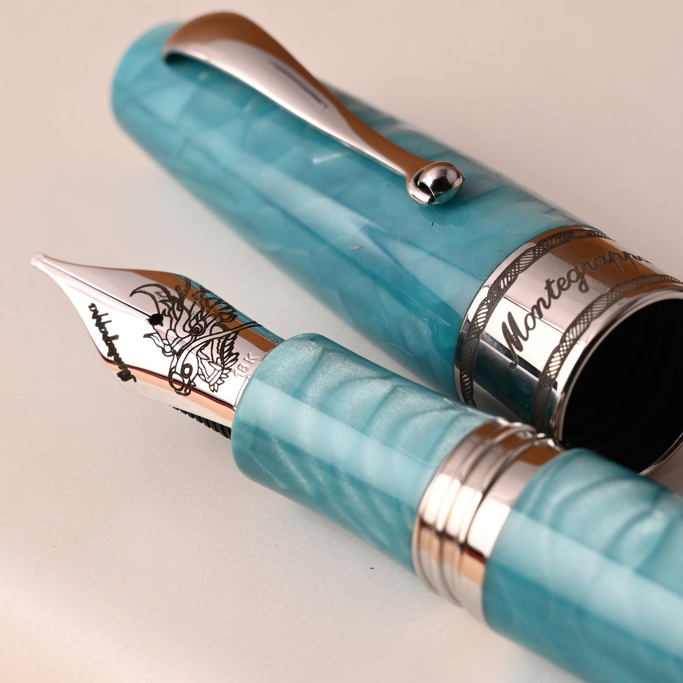 Montegrappa Regal Year of the Dragon Fountain Pen - Laguna Blue (Limited Edition) 8