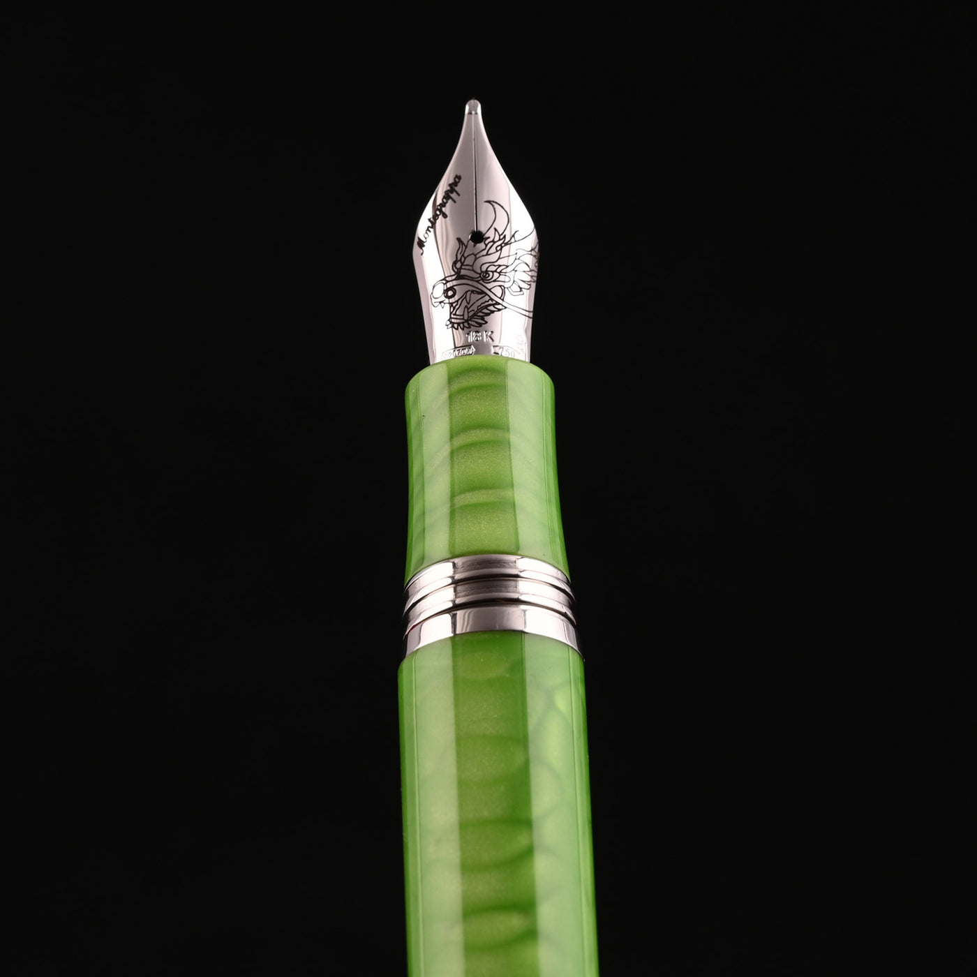 Montegrappa Regal Year of the Dragon Fountain Pen - Mamba Green (Limited Edition) 10