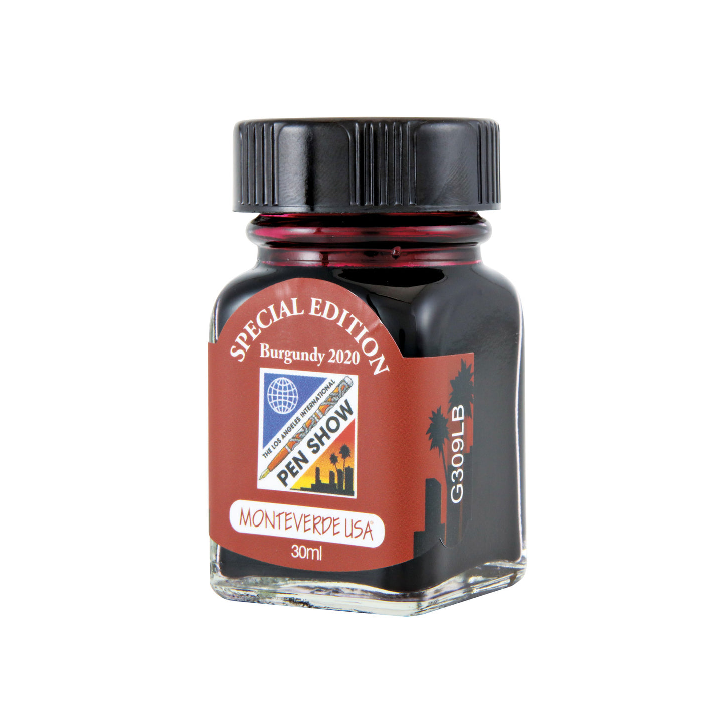 Monteverde 2020 LA Pen Show Burgundy Special Edition Ink Bottle - 30ml 2