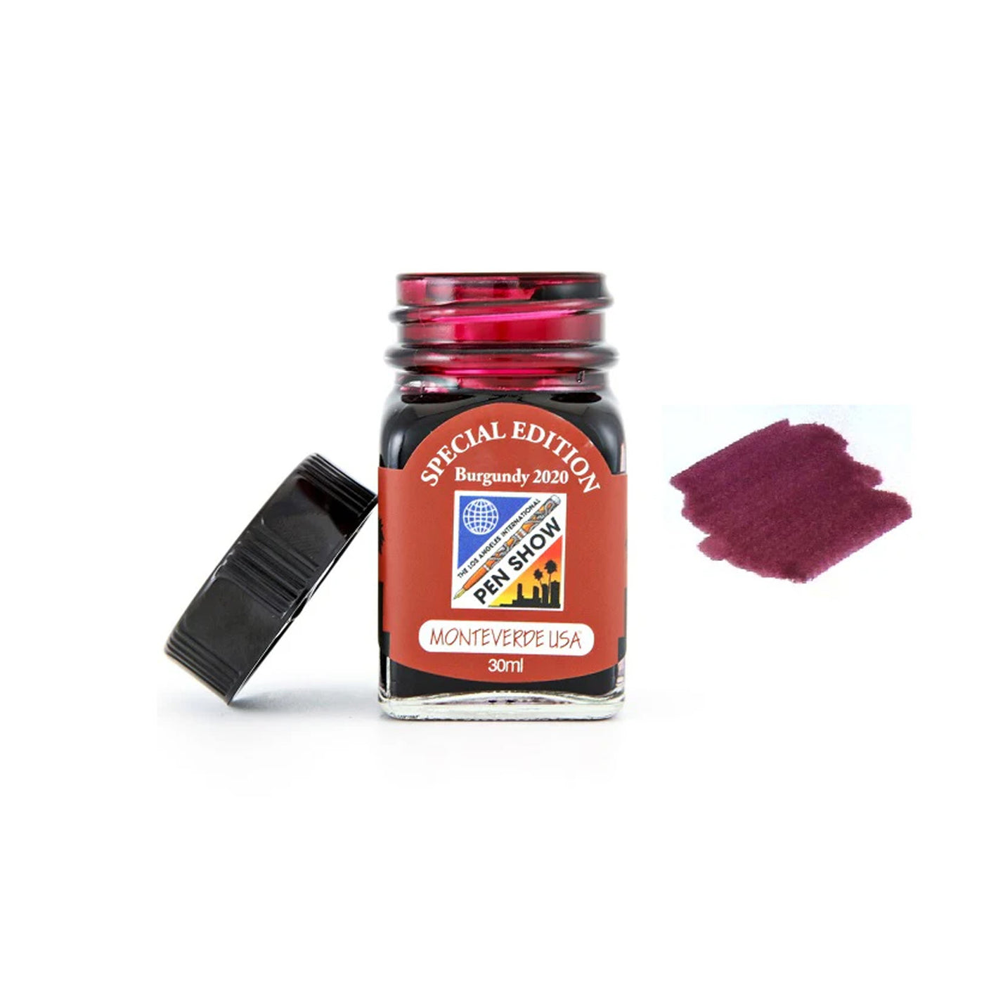 Monteverde 2020 LA Pen Show Burgundy Special Edition Ink Bottle - 30ml 3