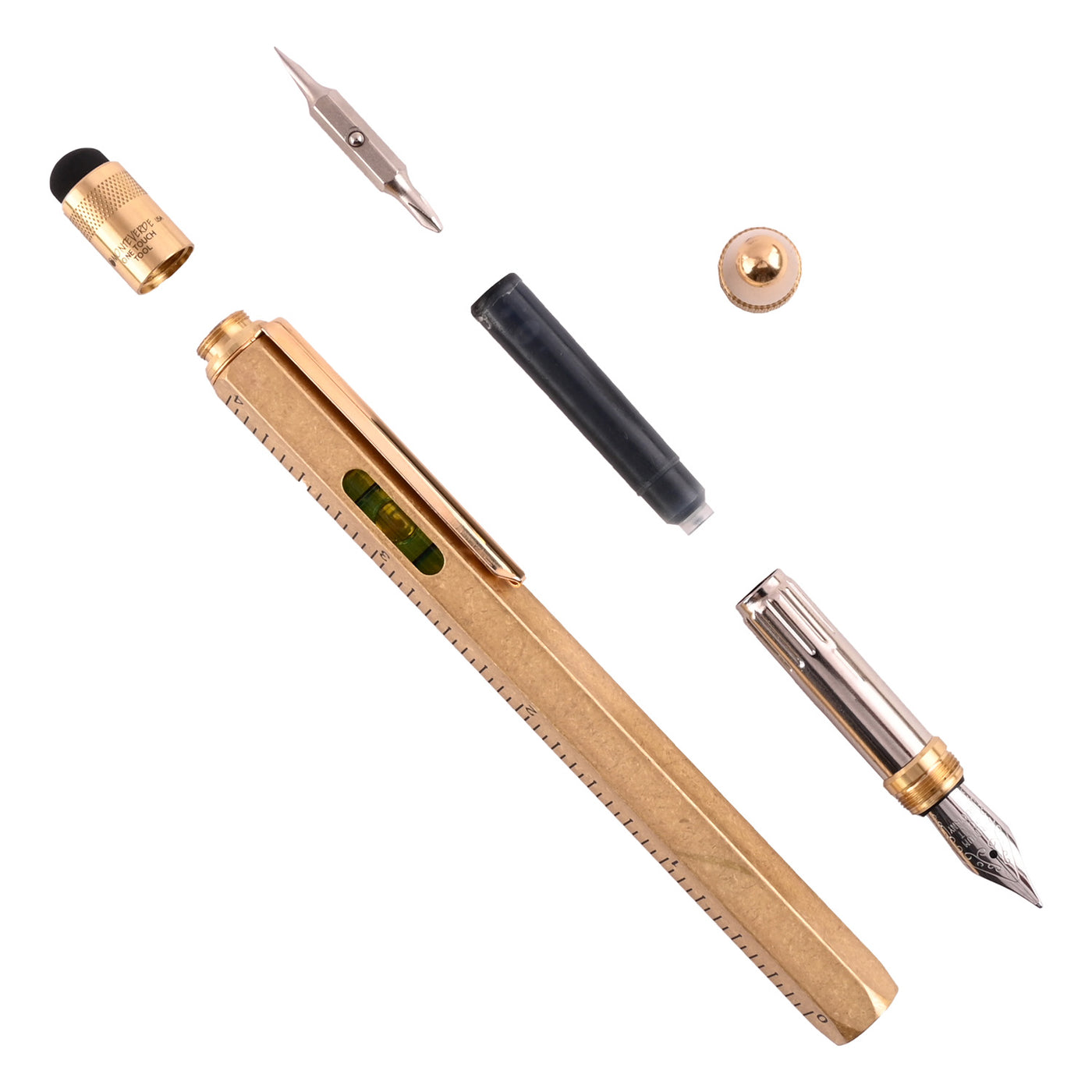 Monteverde 9 Function Tool Fountain Pen - Brass GT 6