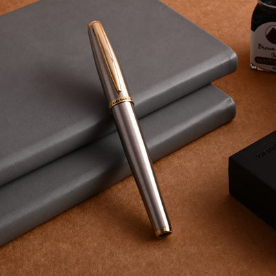 Monteverde Aldo Domani Fountain Pen - Brushed Steel GT 14