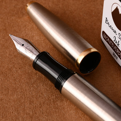 Monteverde Aldo Domani Fountain Pen - Brushed Steel GT 9