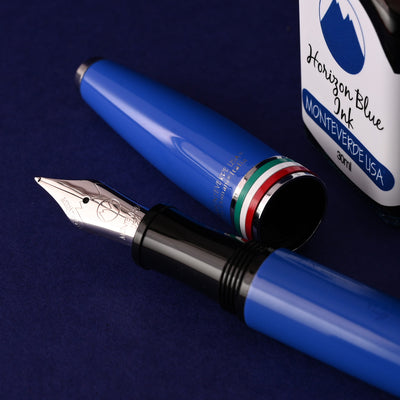 Monteverde Aldo Domani Italia Fountain Pen - Exotic Blue CT 9