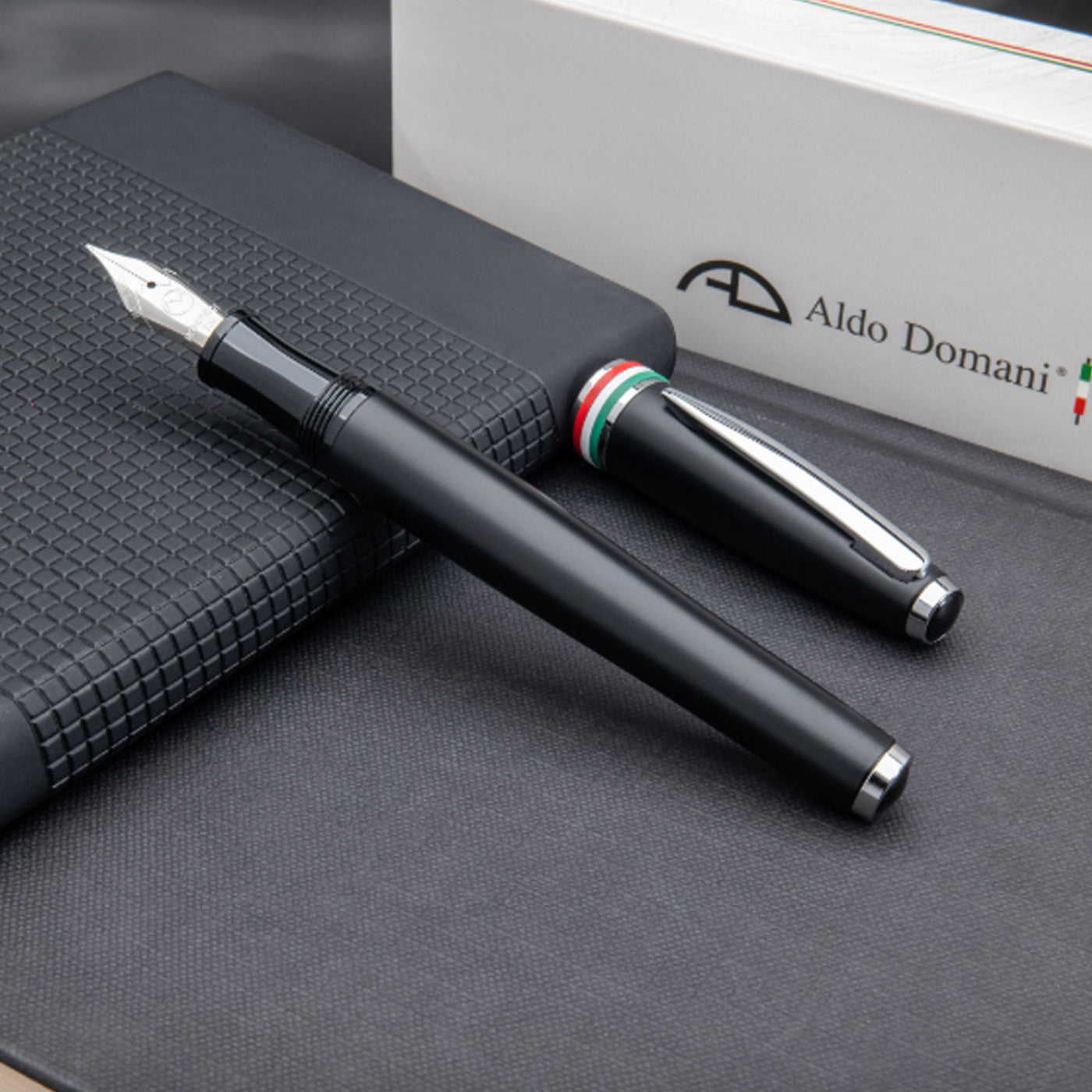 Monteverde Aldo Domani Italia Fountain Pen - Matte Black CT 11