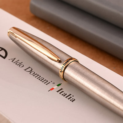 Monteverde Aldo Domani Roller Ball Pen - Brushed Steel GT 10