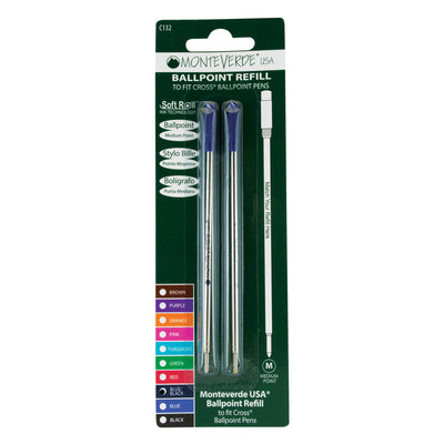 Monteverde Ball Pen Refill for Cross - Medium - Blue Black - Pack of 2 4