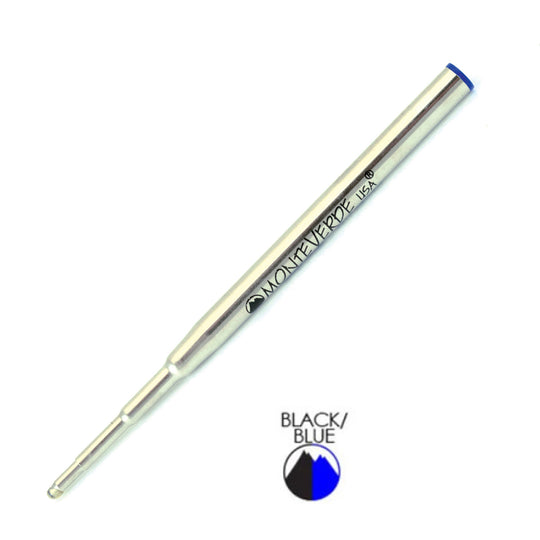 Monteverde Ball Pen Refill for Montblanc - Broad - Blue Black - Pack of 2