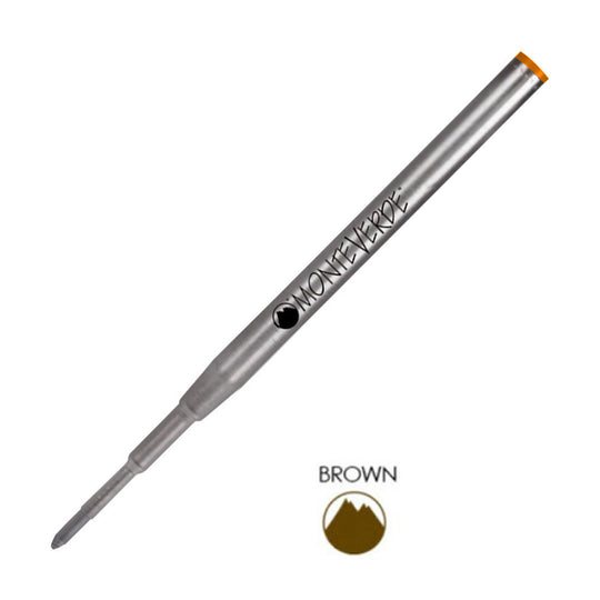 Monteverde Ball Pen Refill for Montblanc - Medium - Brown - Pack of 2