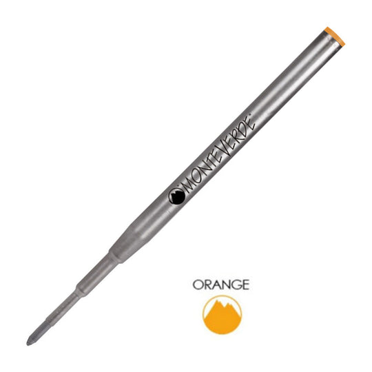 Monteverde Ball Pen Refill for Montblanc - Medium - Orange - Pack of 2