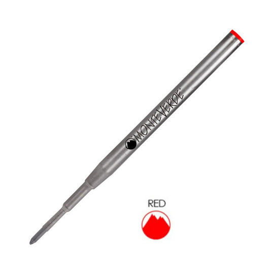 Monteverde Ball Pen Refill for Montblanc - Medium - Red - Pack of 2
