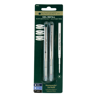 Monteverde Ceramic Gel Ball Pen Refill for Montblanc - Broad - Black - Pack of 2 4