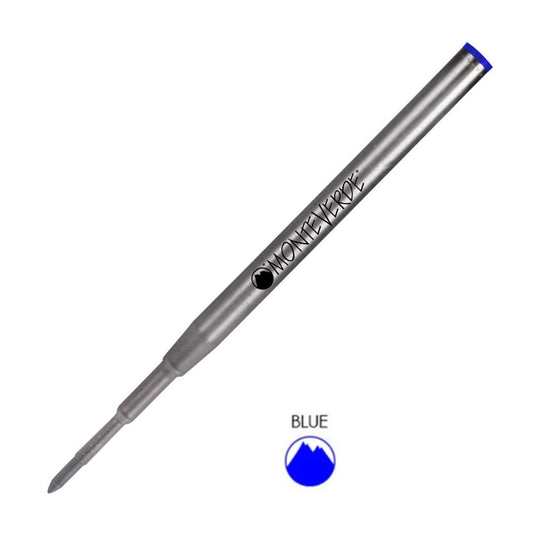 Monteverde Ceramic Gel Ball Pen Refill for Montblanc - Fine - Blue - Pack of 2
