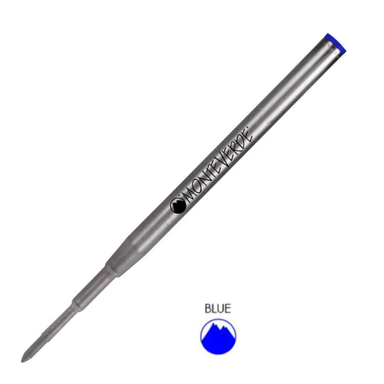 Monteverde Ceramic Gel Ball Pen Refill for Montblanc - Medium - Blue - Pack of 2