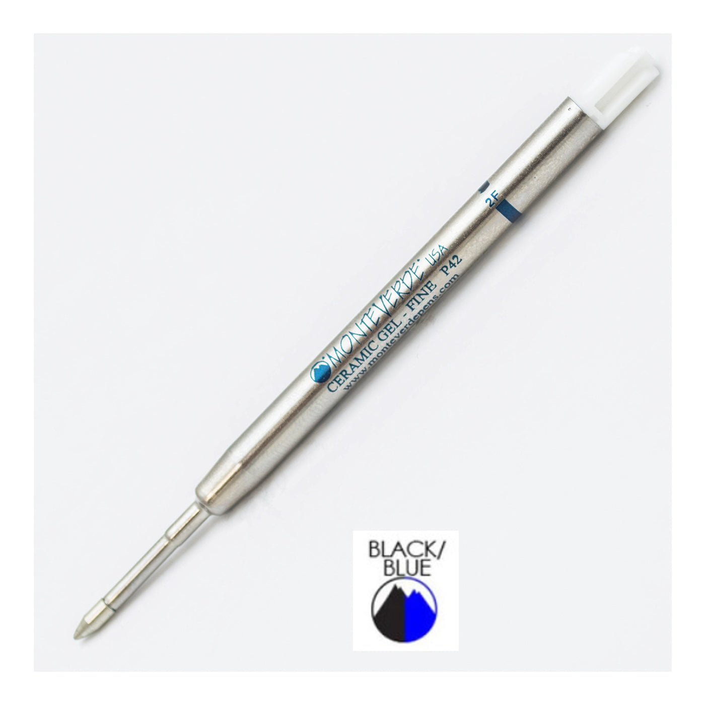 Monteverde Ceramic Gel Ball Pen Refill for Parker - Fine - Blue Black - Pack of 2