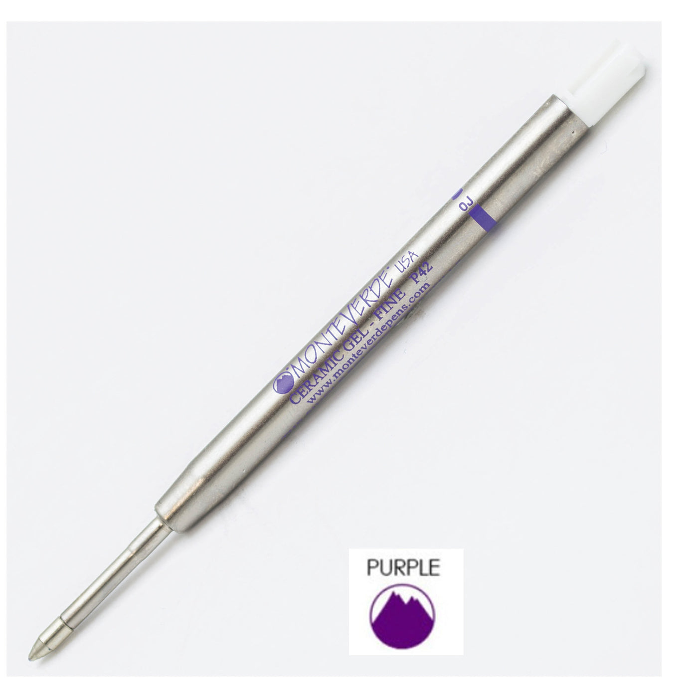 Monteverde Ceramic Gel Ball Pen Refill for Parker - Fine - Purple - Pack of 2 1