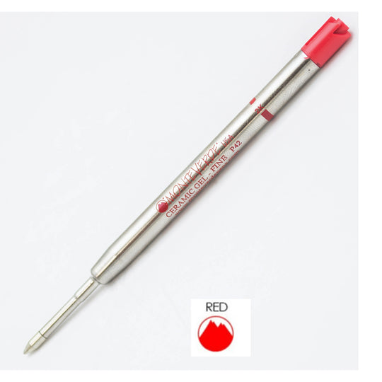 Monteverde Ceramic Gel Ball Pen Refill for Parker - Fine - Red - Pack of 2
