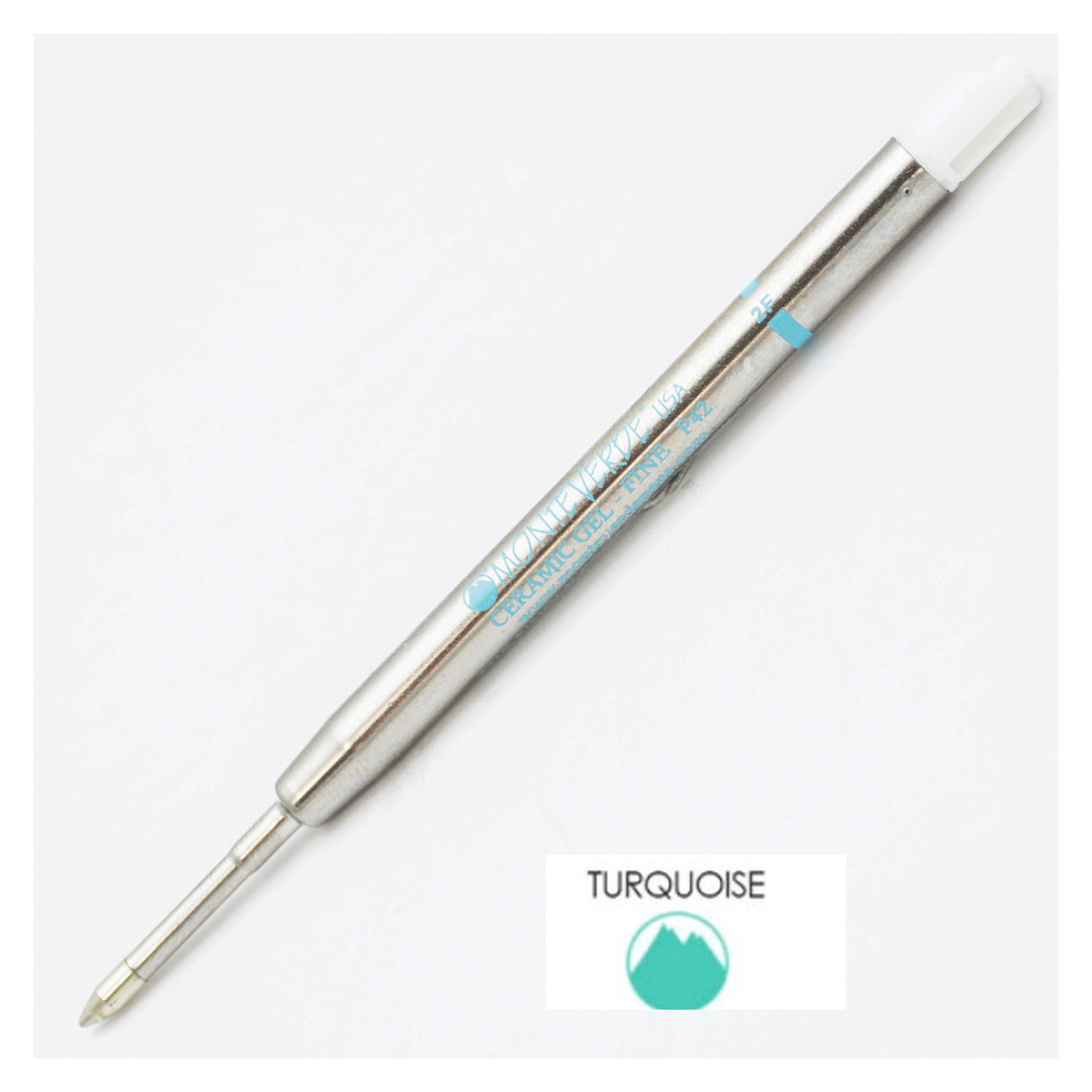 Monteverde Ceramic Gel Ball Pen Refill for Parker - Fine - Turquoise - Pack of 2 1