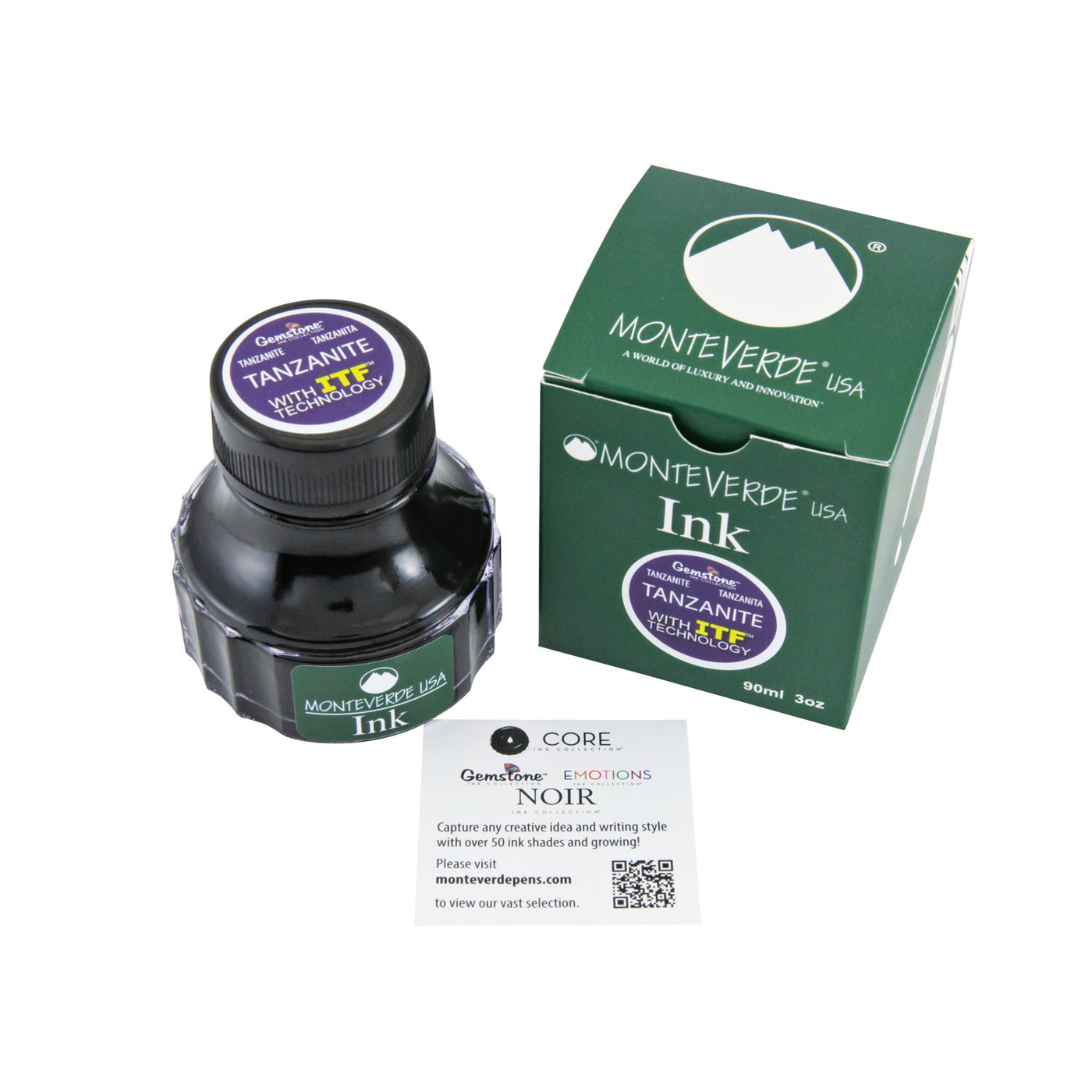 Monteverde Gemstone Tanzanite Ink Bottle, Dark Purple - 90ml 2