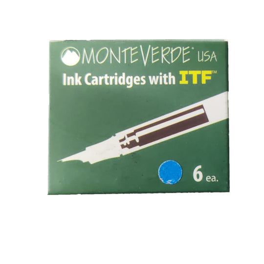 Monteverde Standard Ink Cartridge Pack of 6 - Sapphire