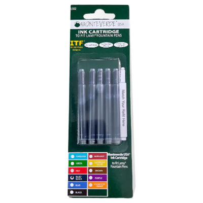 Monteverde Ink Cartridge Pack of 5 (for Lamy Fountain Pens) - Blue Black 1