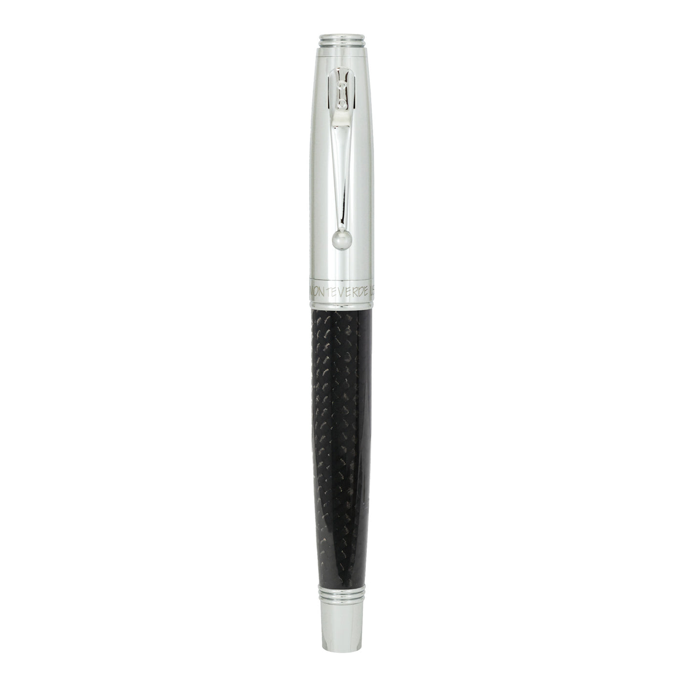 Monteverde Invincia Fountain Pen - Chrome & Carbon Fibre 12