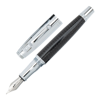 Monteverde Invincia Fountain Pen - Chrome & Carbon Fibre 1