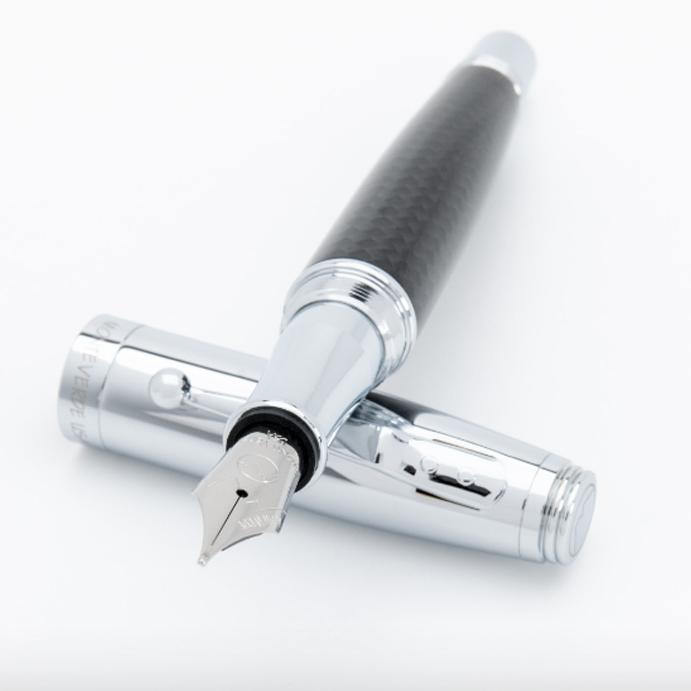 Monteverde Invincia Fountain Pen - Chrome & Carbon Fibre 2