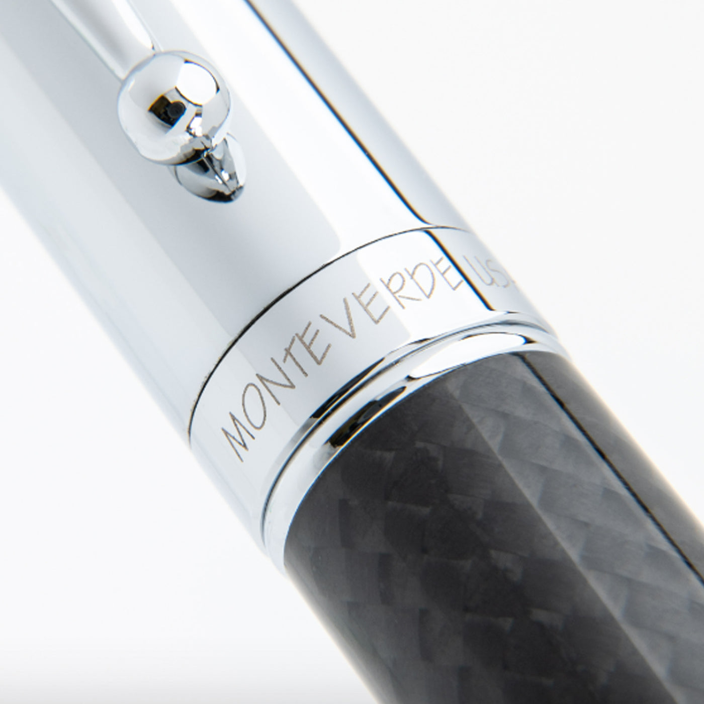 Monteverde Invincia Fountain Pen - Chrome & Carbon Fibre 6