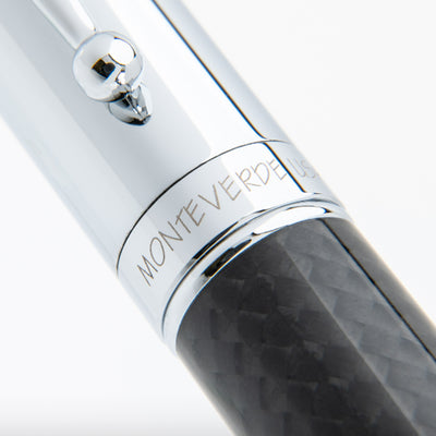 Monteverde Invincia Fountain Pen - Chrome & Carbon Fibre 6