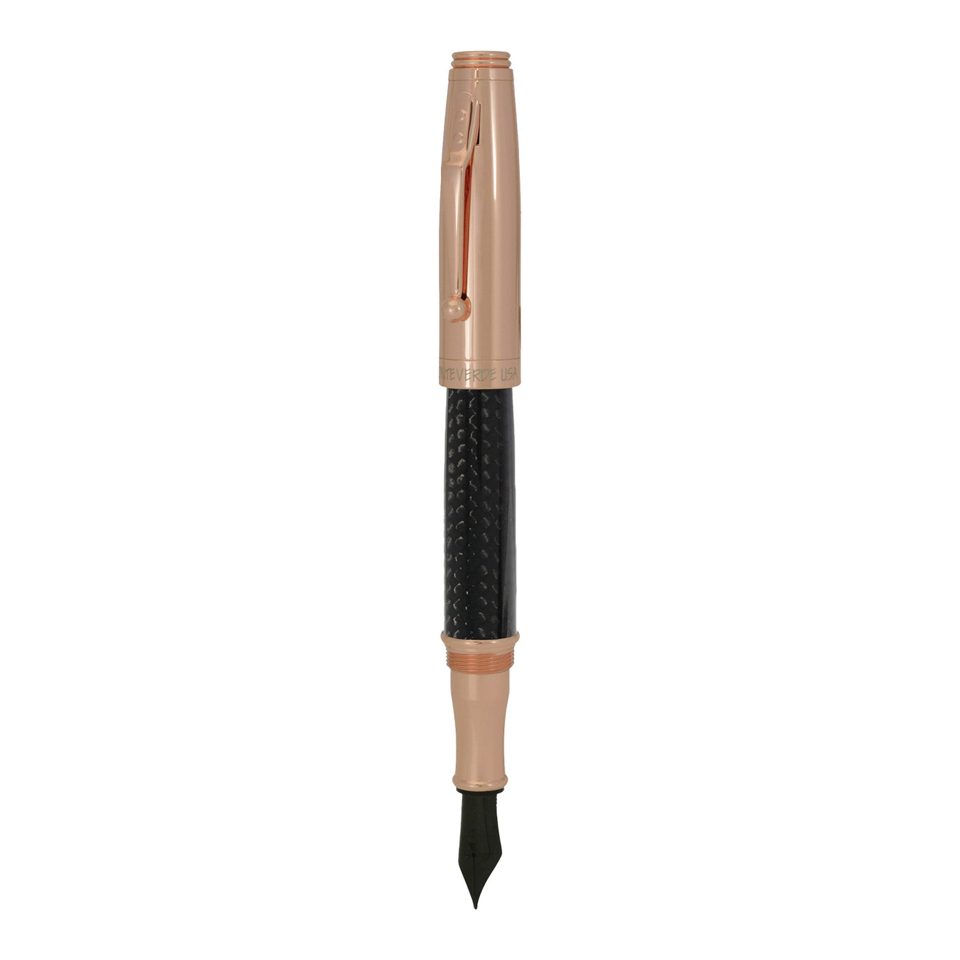 Monteverde Invincia Fountain Pen - Rosegold & Carbon Fibre 12