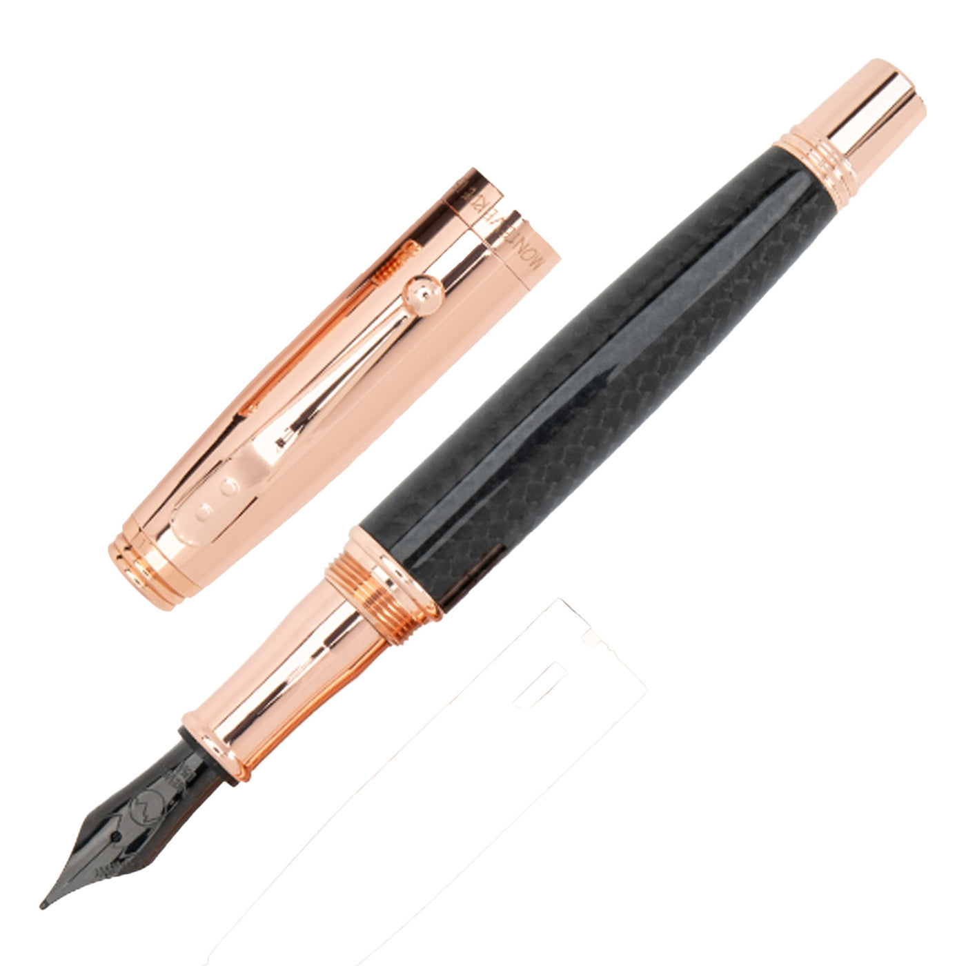 Monteverde Invincia Fountain Pen - Rosegold & Carbon Fibre 1