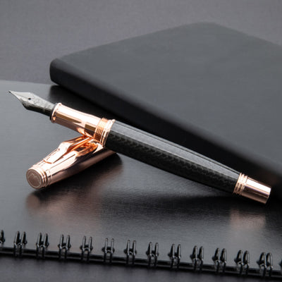 Monteverde Invincia Fountain Pen - Rosegold & Carbon Fibre 3